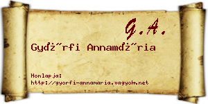 Győrfi Annamária névjegykártya