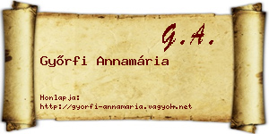 Győrfi Annamária névjegykártya